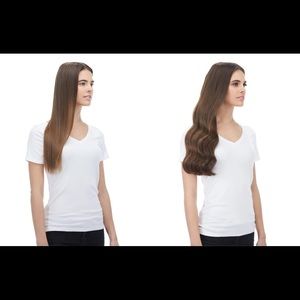 220g 20” chestnut brown clip in hair extensions😍